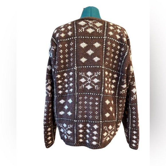 Vintage Wool Hand Knit Sweater Fisherman Norwegian Style Liz Claiborne Large - Picture 2 of 7